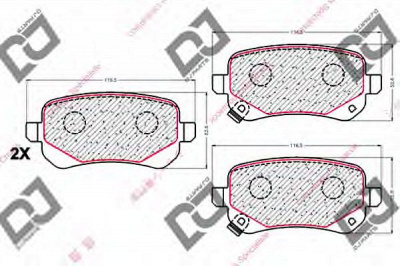DJ PARTS bp2059 -  Комплект тормозных колодок, дисковый тормоз